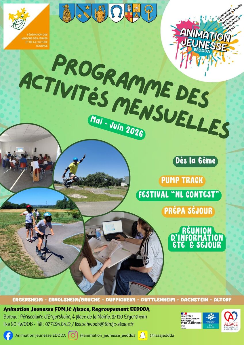Programme des activités mensuelles mai-juin 2026 FDMJC