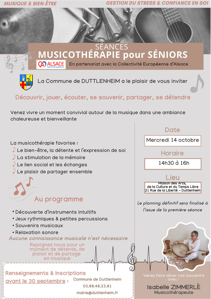 Ateliers de musicothérapie